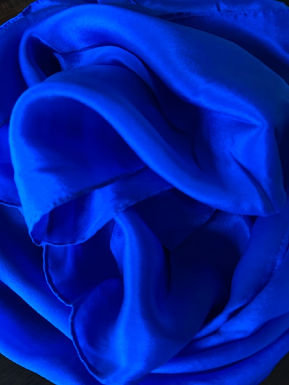 Bright Royal Blue Silk Scarf 11“ x 57“